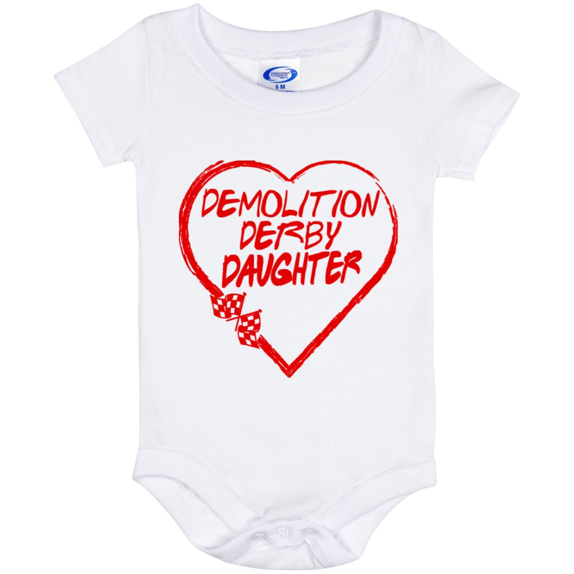 Demolition Derby Daughter Heart Baby Onesie 6 Month