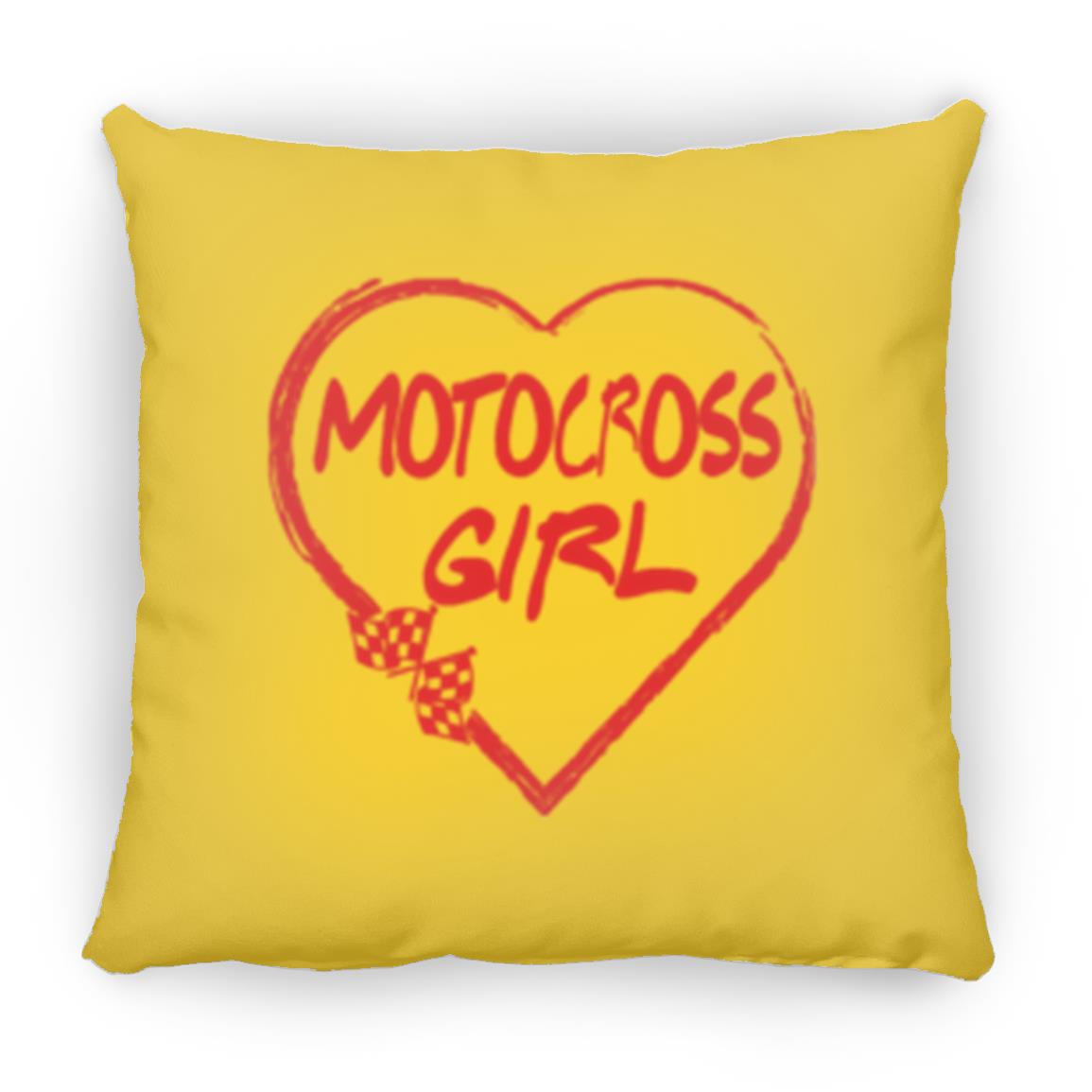 Motocross Girl Heart Small Square Pillow