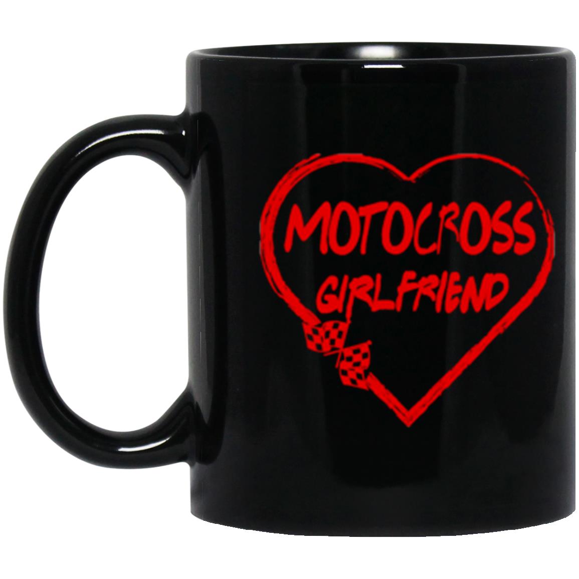 Motocross Girlfriend Heart 11 oz. Black Mug