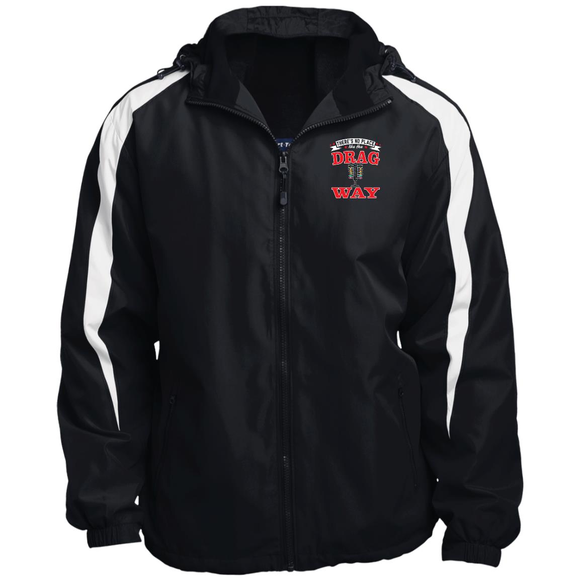 There's No Place Like The Dragway Fleece Lined Colorblock Hooded Jacket