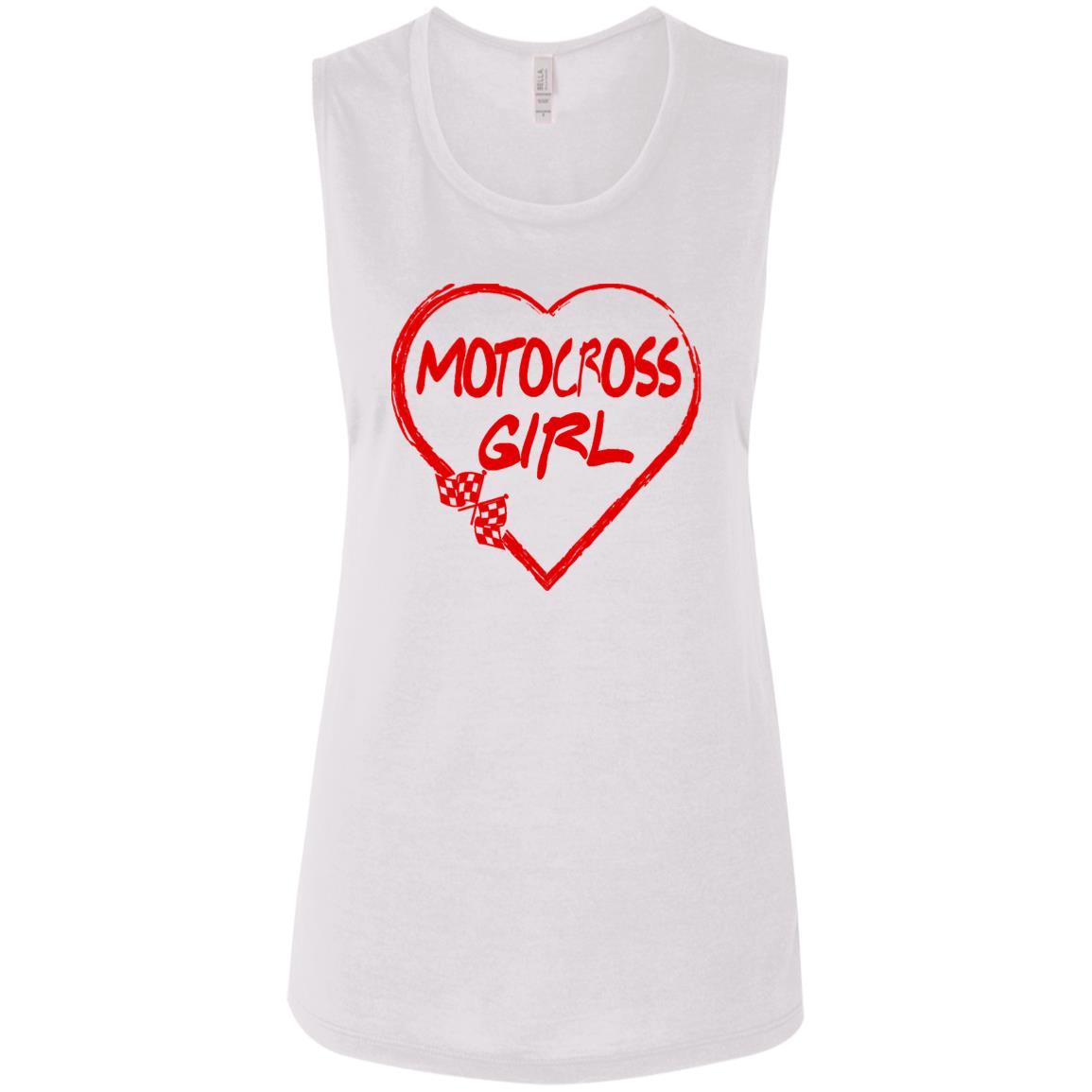 Motocross Girl Heart Ladies' Flowy Muscle Tank