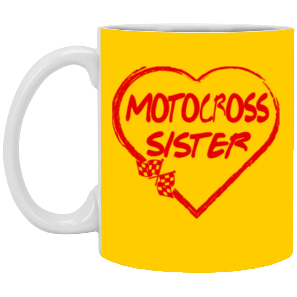 Motocross Sister Heart 11 oz. White Mug