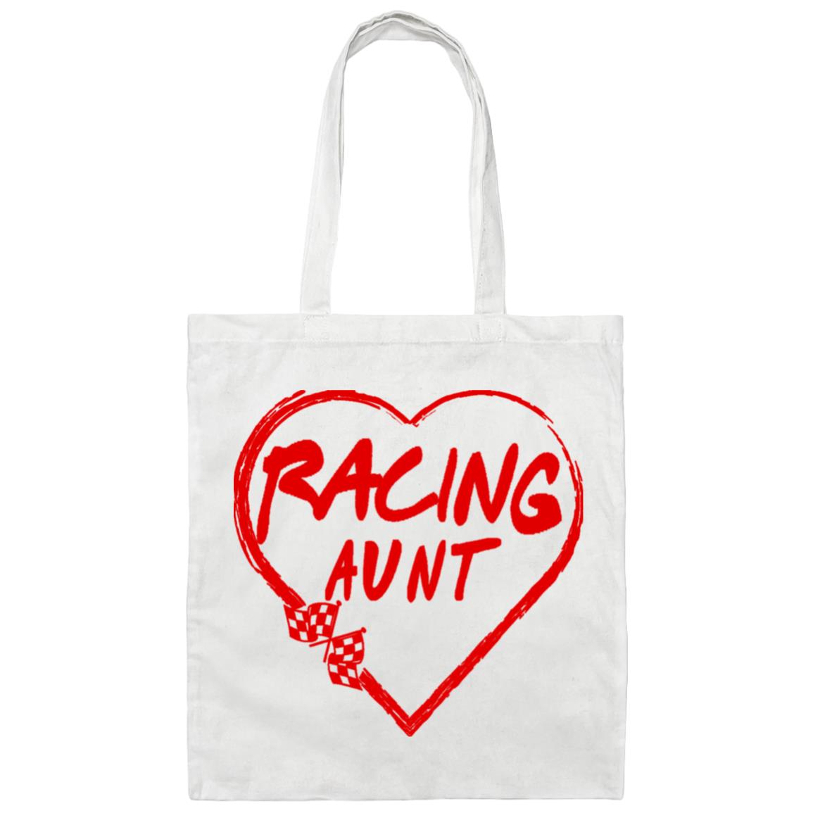 Racing Aunt Heart Canvas Tote Bag