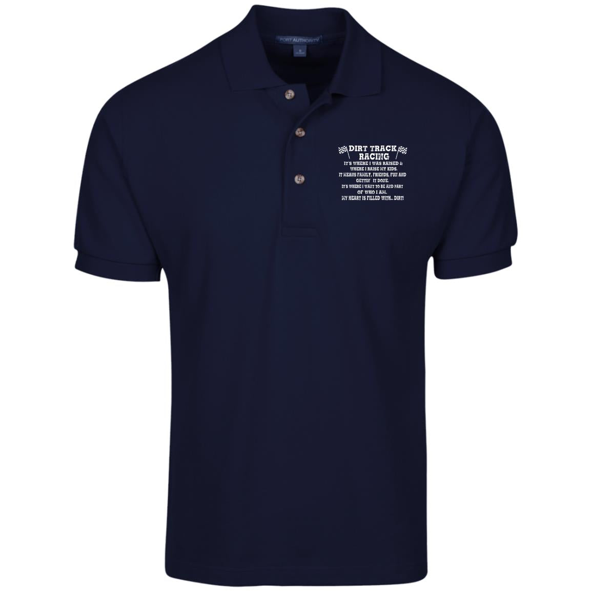 Dirt Track Racing It's Where I Was Raised Cotton Pique Knit Polo