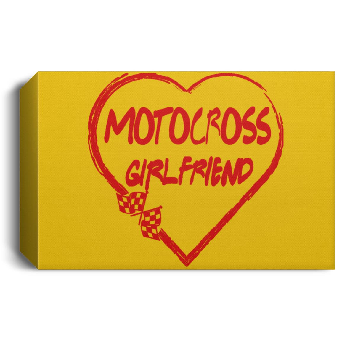 Motocross Girlfriend Heart Deluxe Landscape Canvas 1.5in Frame
