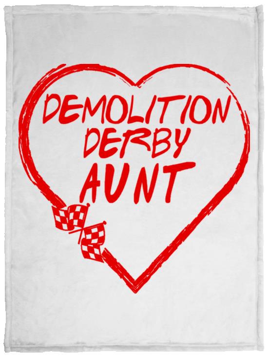 Demolition Derby Aunt Heart Cozy Plush Fleece Blanket - 30x40