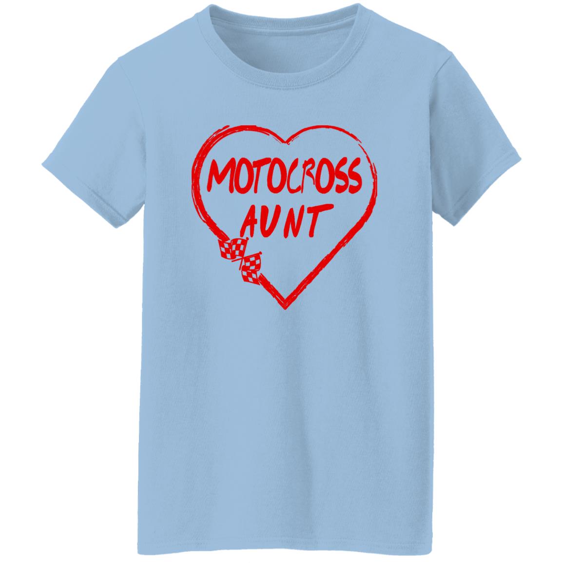 Motocross Aunt Heart Ladies' 5.3 oz. T-Shirt