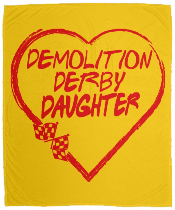 Demolition Derby Daughter Heart Cozy Plush Fleece Blanket - 50x60