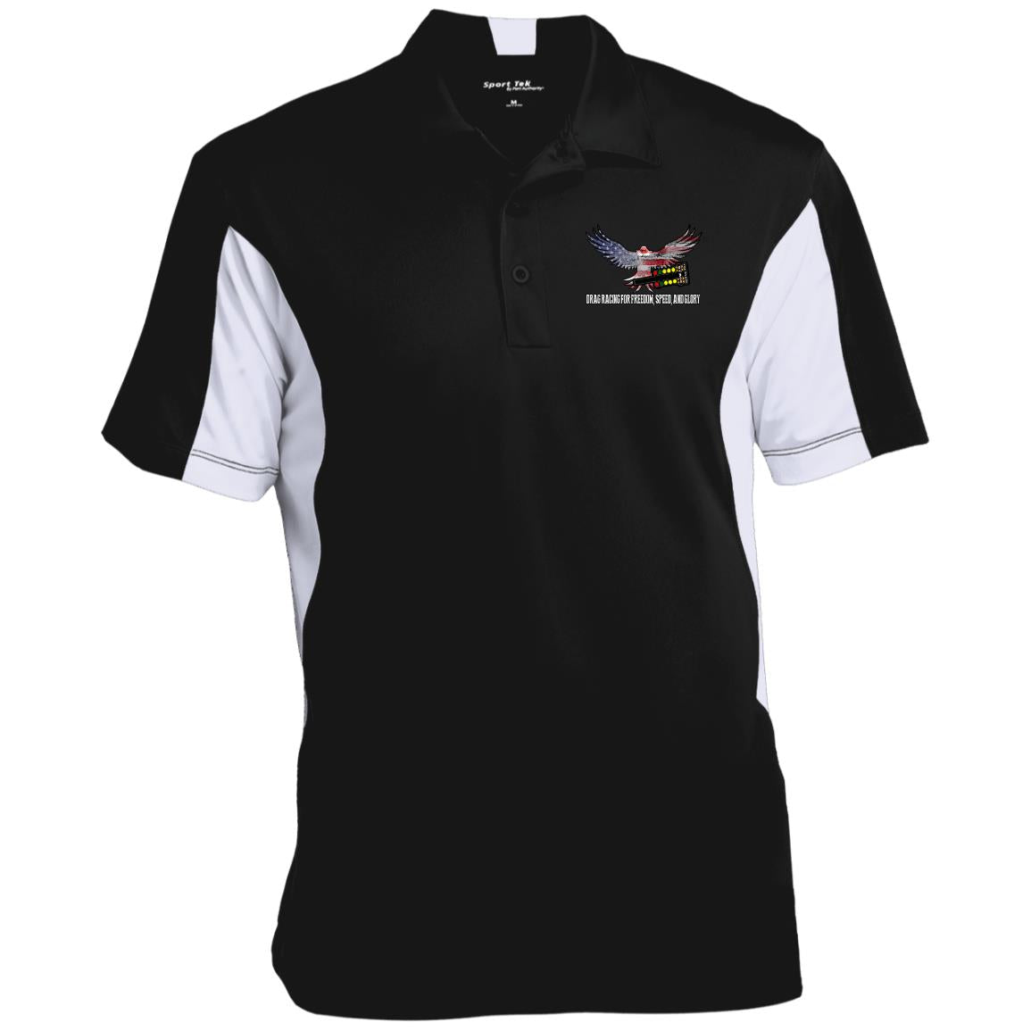 Drag Racing for Freedom, Speed, and Glory Men's Colorblock Performance Polo