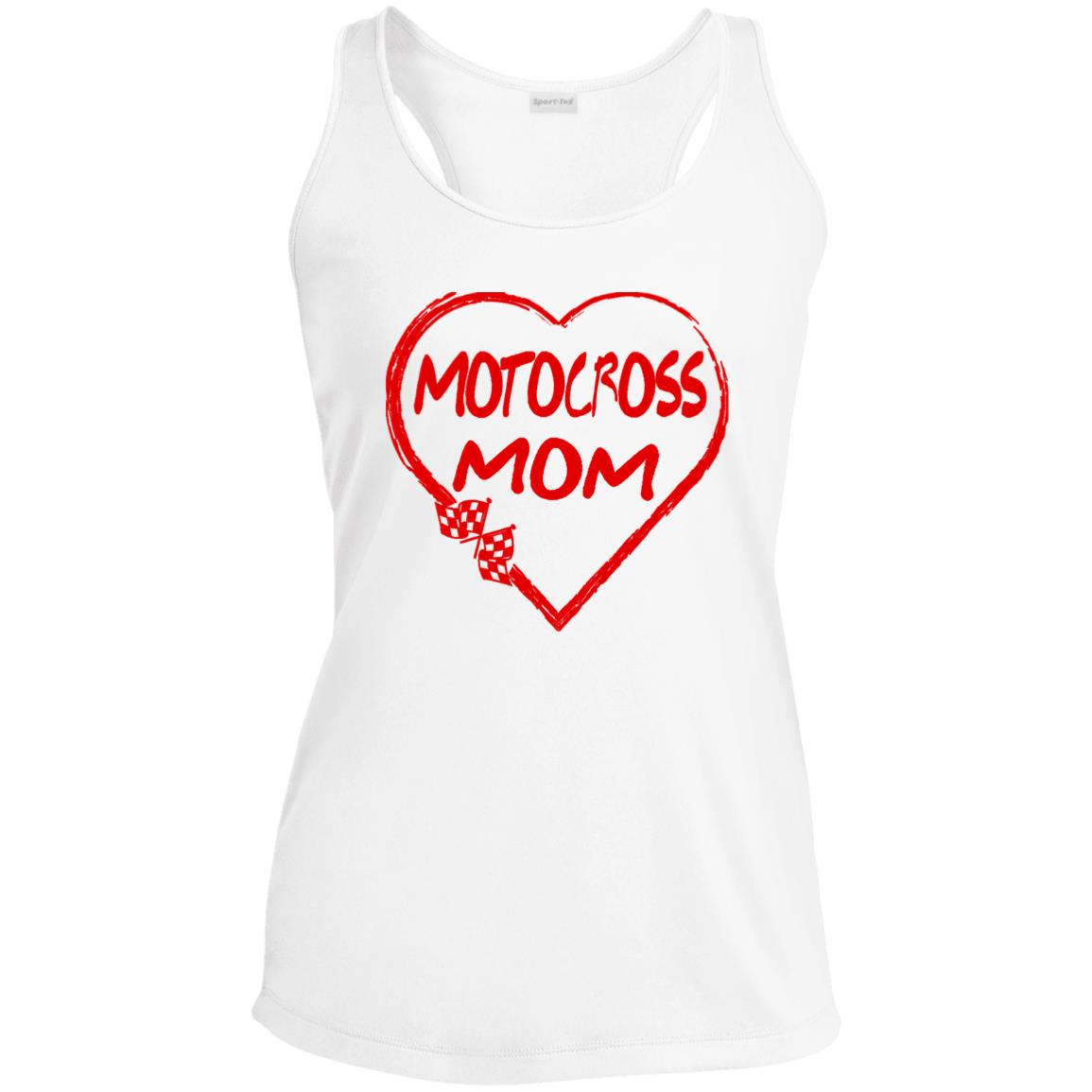 Motocross Mom Heart Ladies' Performance Racerback Tank