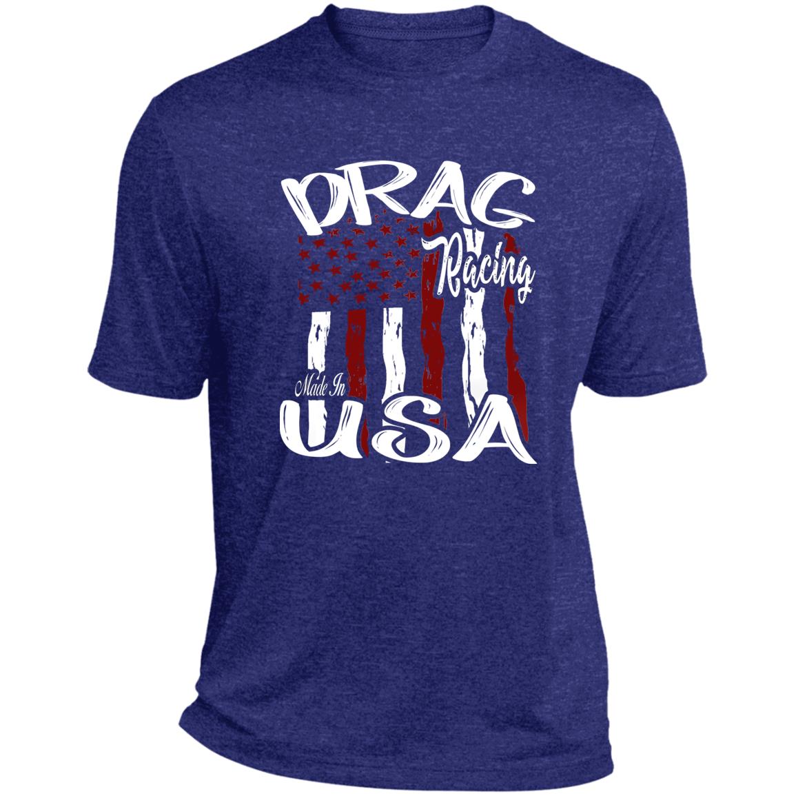 Drag Racing Made In USA Heather Performance Tee