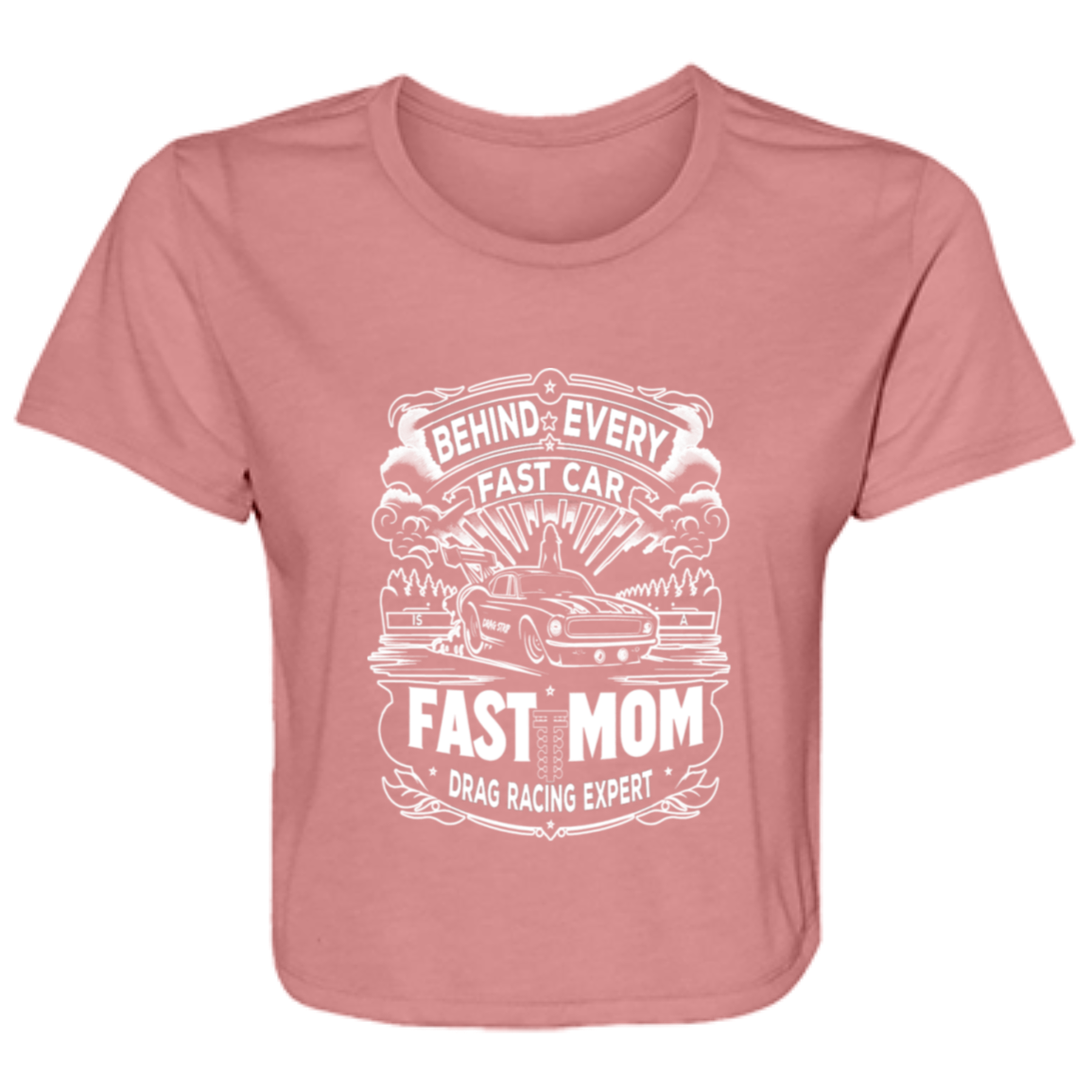 Behind Every Fast Car is a Fast Mom Drag Racing Expert Crop Tops