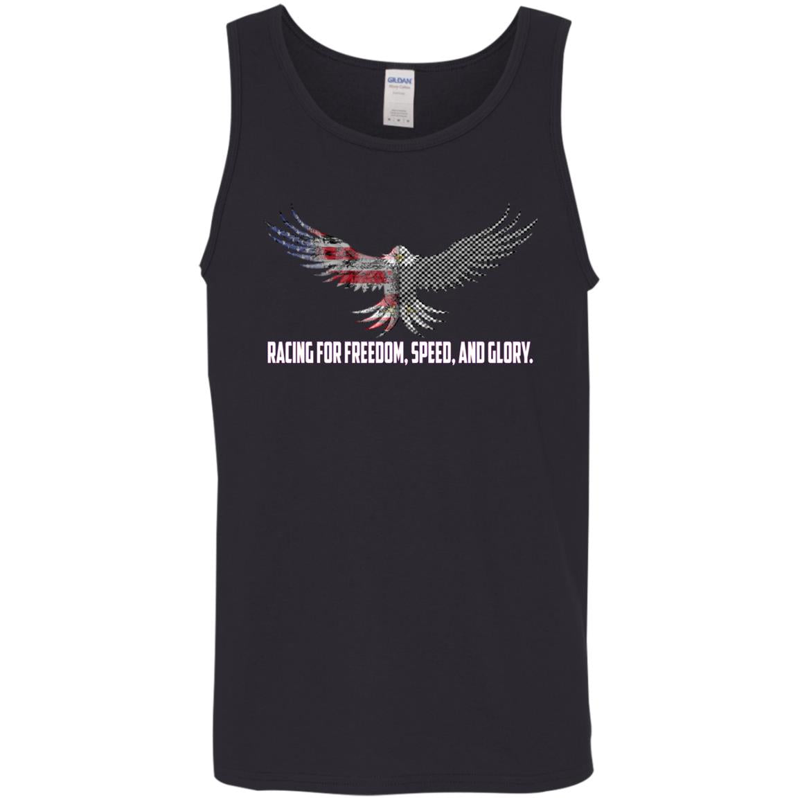 Racing For Freedom, Speed, And Glory Cotton Tank Top 5.3 oz.
