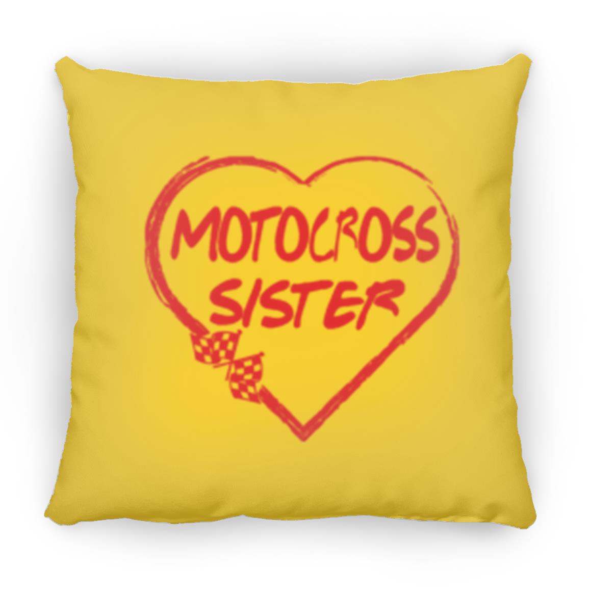 Motocross Sister Heart Small Square Pillow