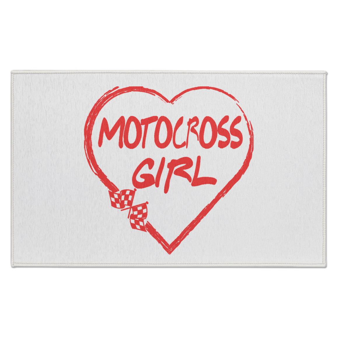 Motocross Girl Heart Indoor Doormat