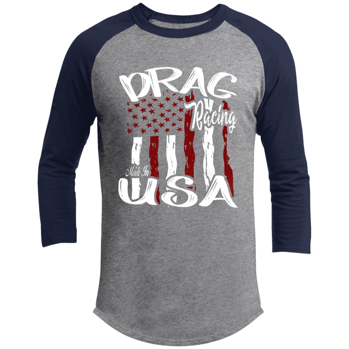 Drag Racing Made In USA 3/4 Raglan Sleeve Shirt