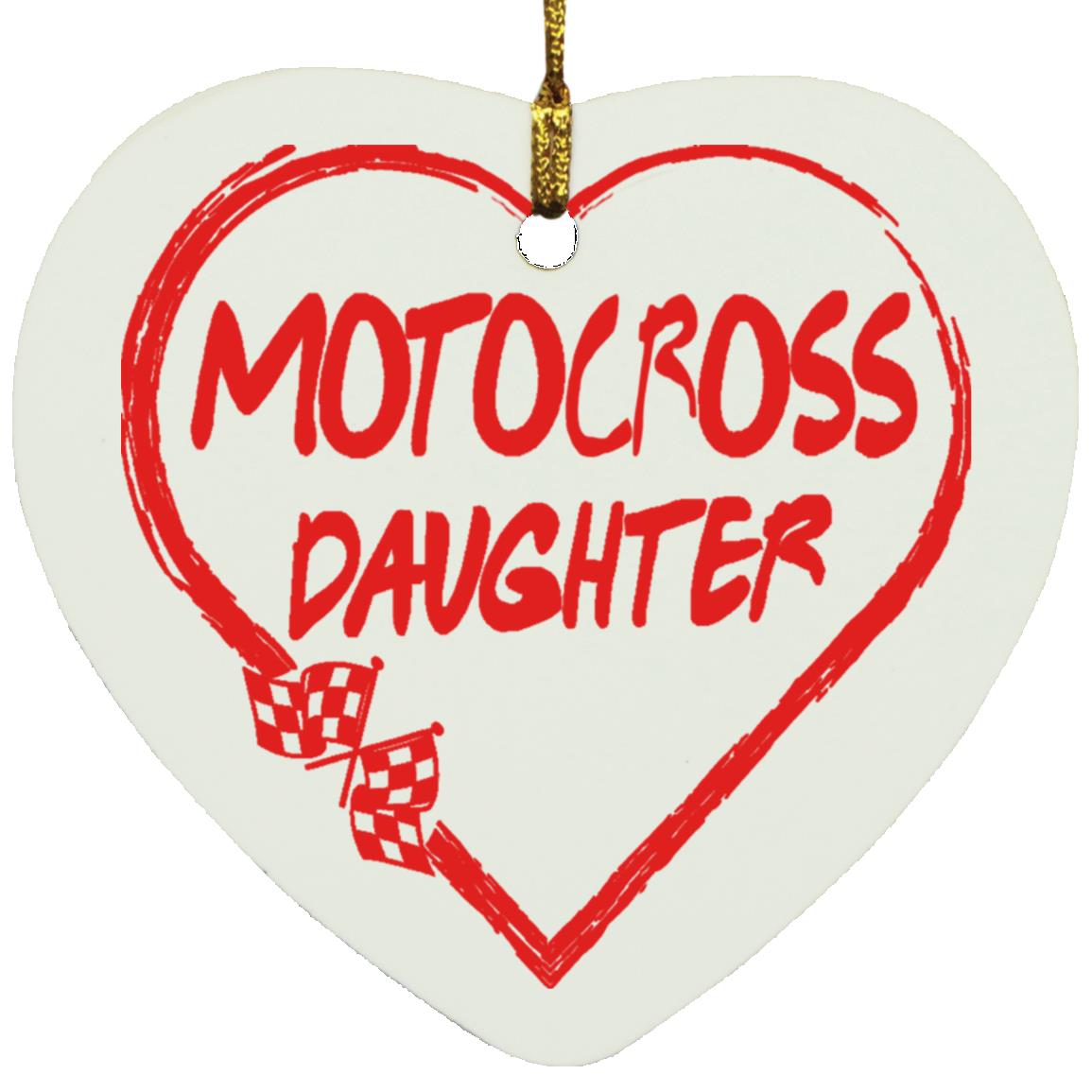 Motocross Daughter Heart Ornament