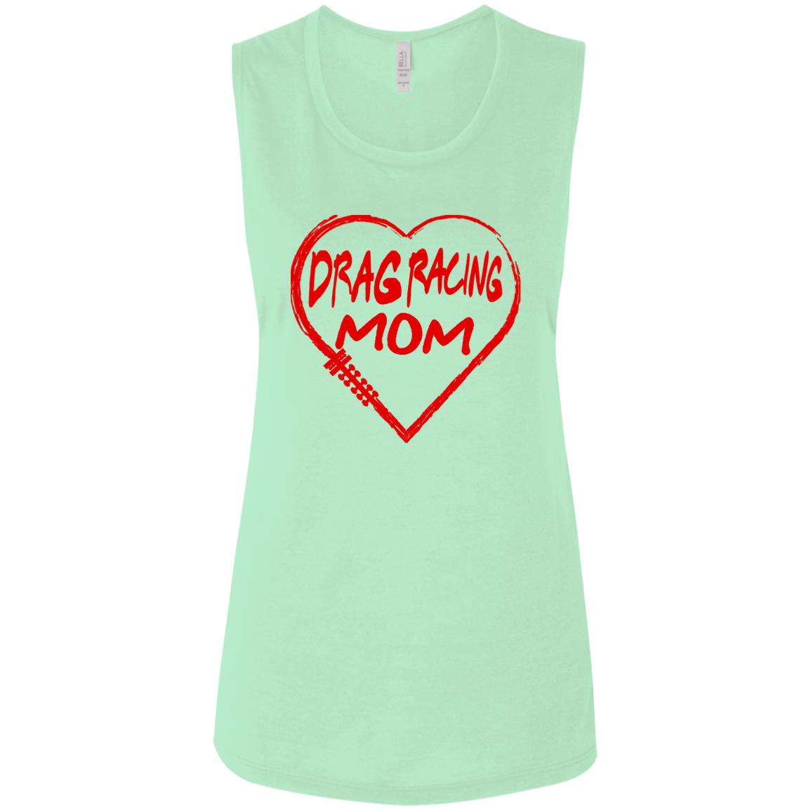 Drag Racing Mom Heart Ladies' Flowy Muscle Tank