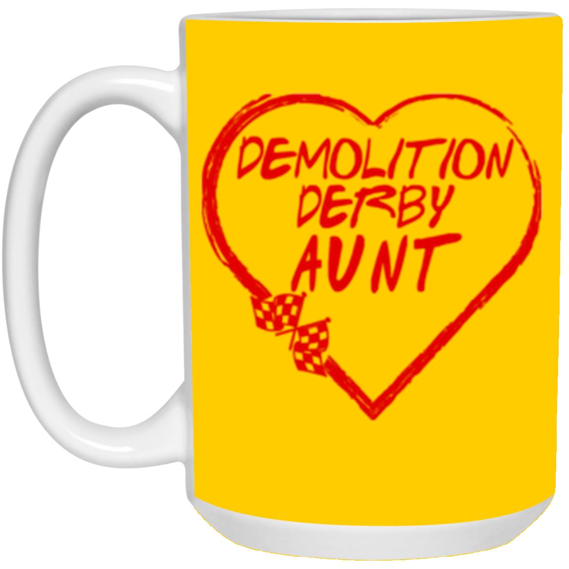 Demolition Derby Aunt Heart 15 oz. White Mug