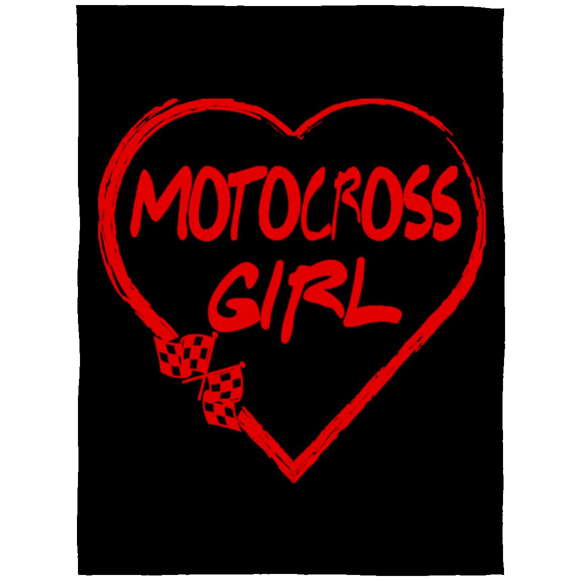 Motocross Girl Heart Arctic Fleece Blanket 60x80