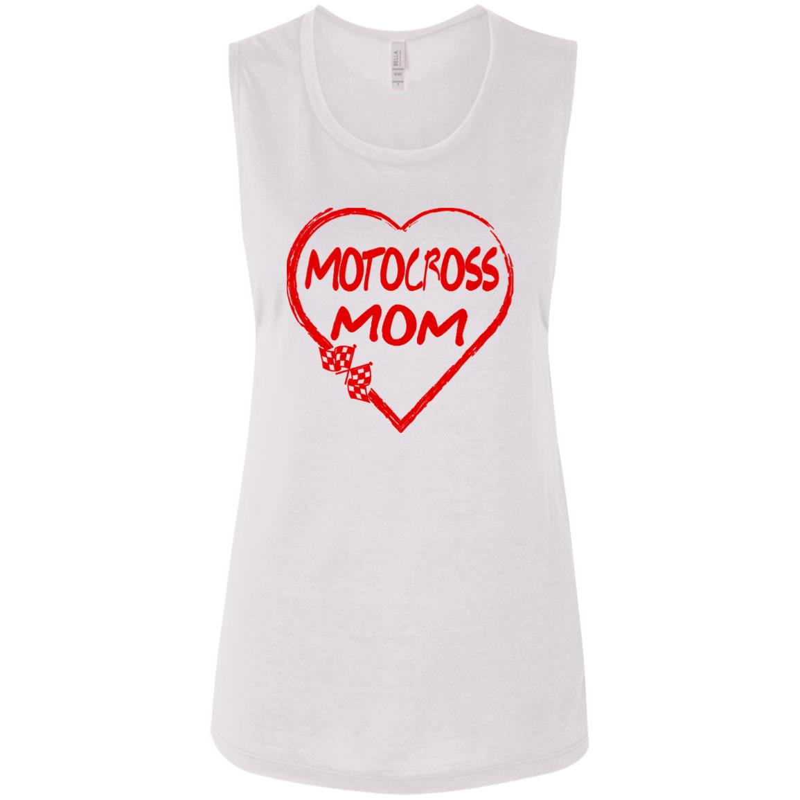 Motocross Mom Heart Ladies' Flowy Muscle Tank