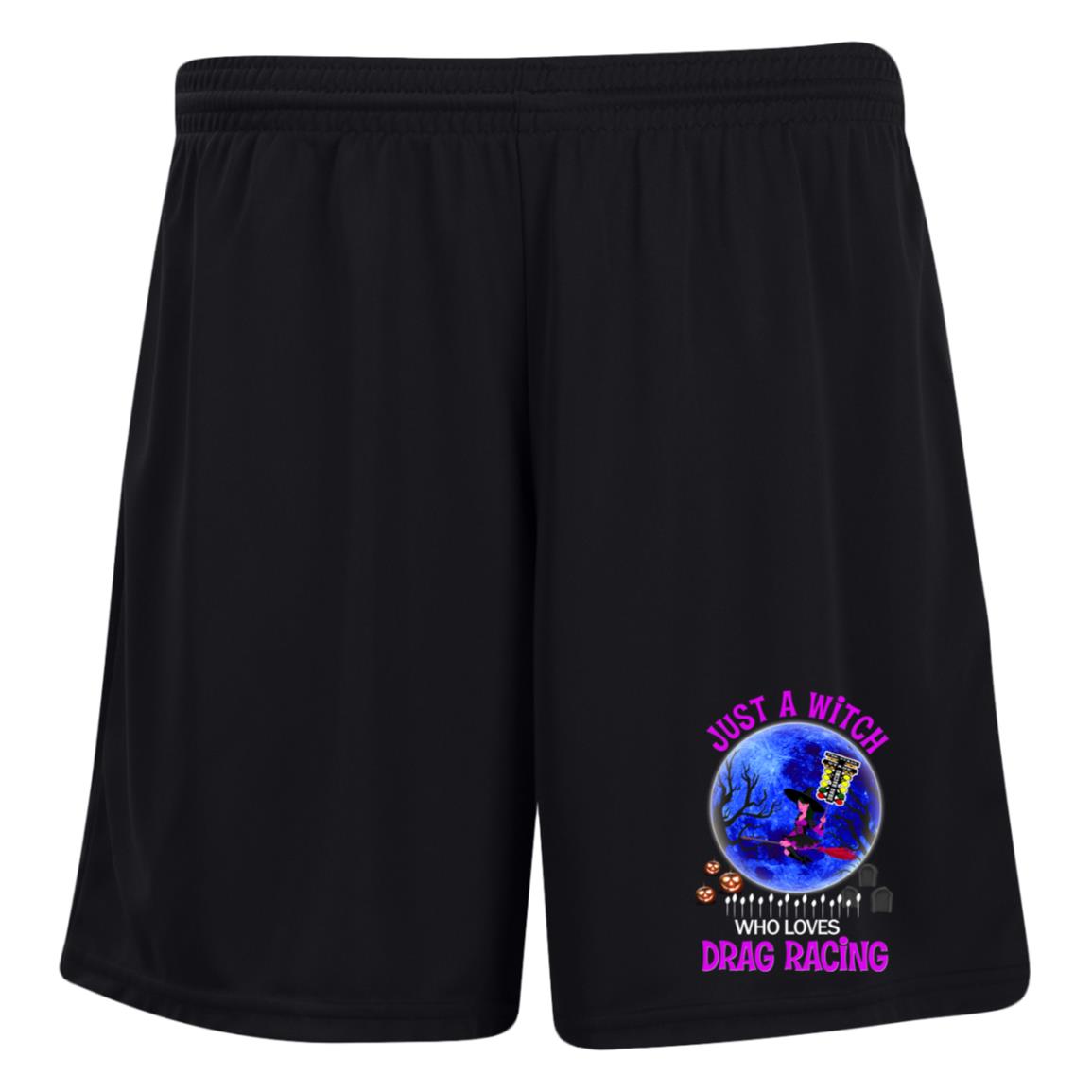 Just A Witch Who Loves Drag Racing Ladies' Moisture-Wicking 7 inch Inseam Training Shorts