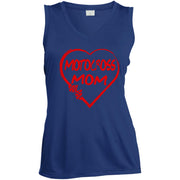 Motocross Mom Heart Ladies' Sleeveless V-Neck Performance Tee