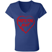 Motocross Aunt Heart Ladies' Jersey V-Neck T-Shirt