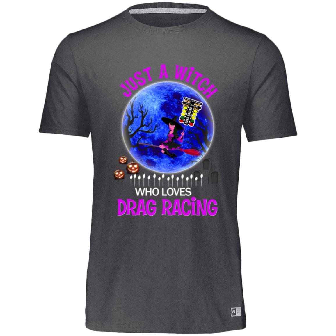 Just A Witch Who Loves Drag Racing Youth Essential Dri-Power Tee