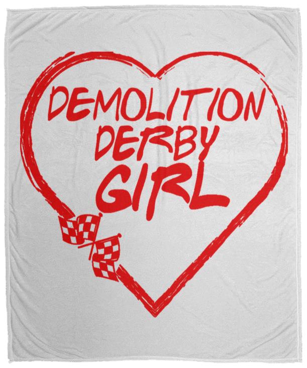 Demolition Derby Girl Heart Cozy Plush Fleece Blanket - 50x60