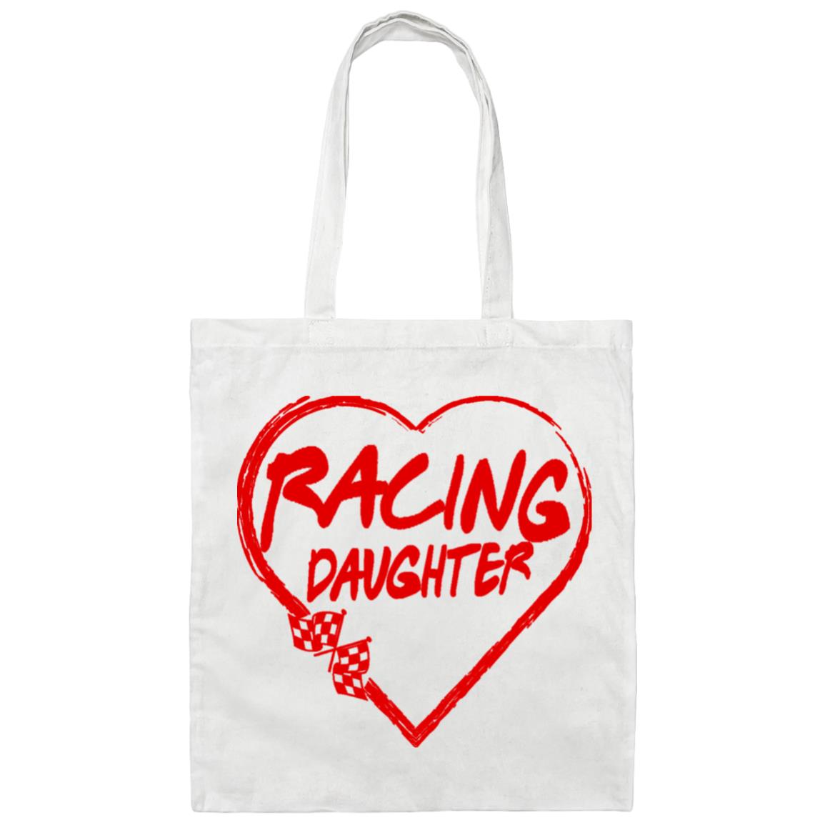 Racing Daughter Heart Canvas Tote Bag