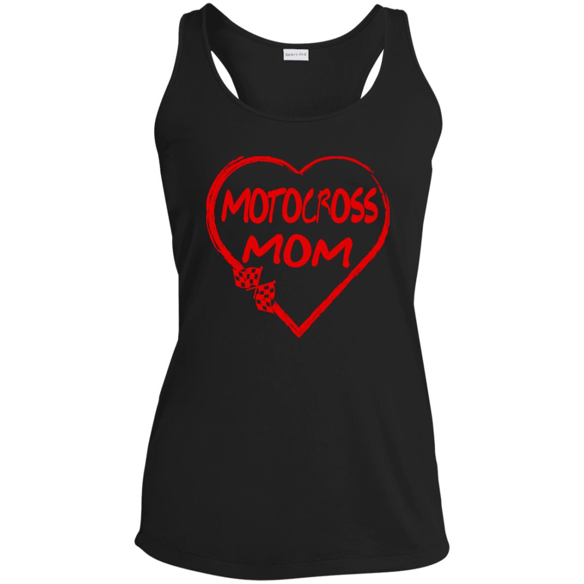 Motocross Mom Heart Ladies' Performance Racerback Tank