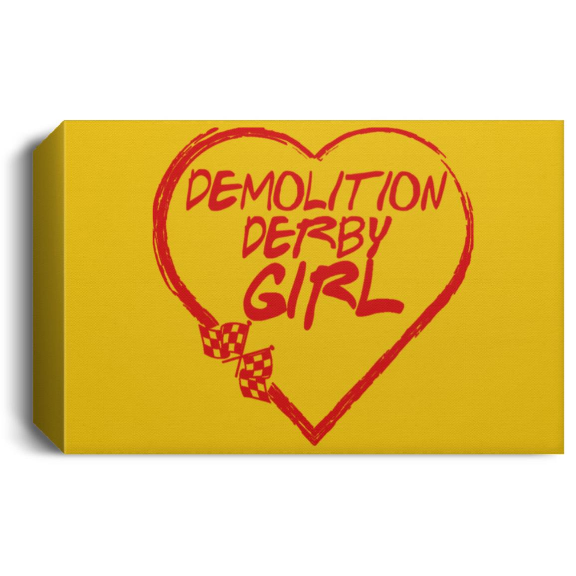 Demolition Derby Girl Heart Deluxe Landscape Canvas 1.5in Frame