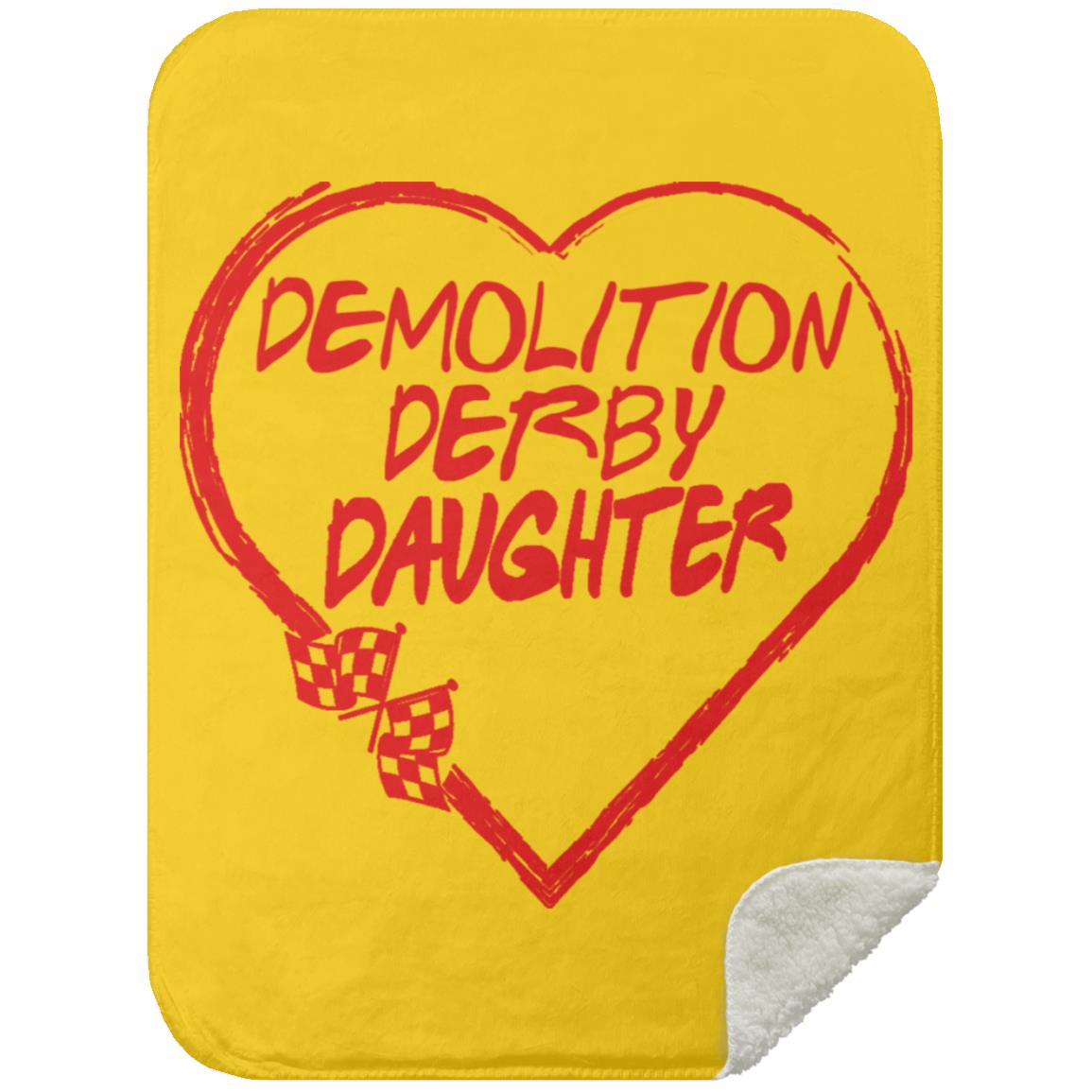 Demolition Derby Daughter Heart Mink Sherpa Blanket 30x40