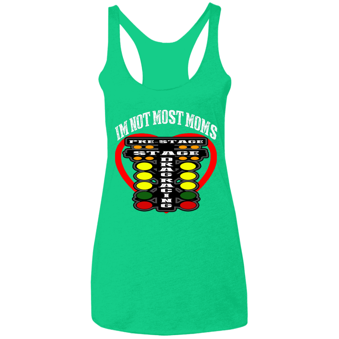 I'm Not Most Moms Drag Racing Ladies' Triblend Racerback Tank