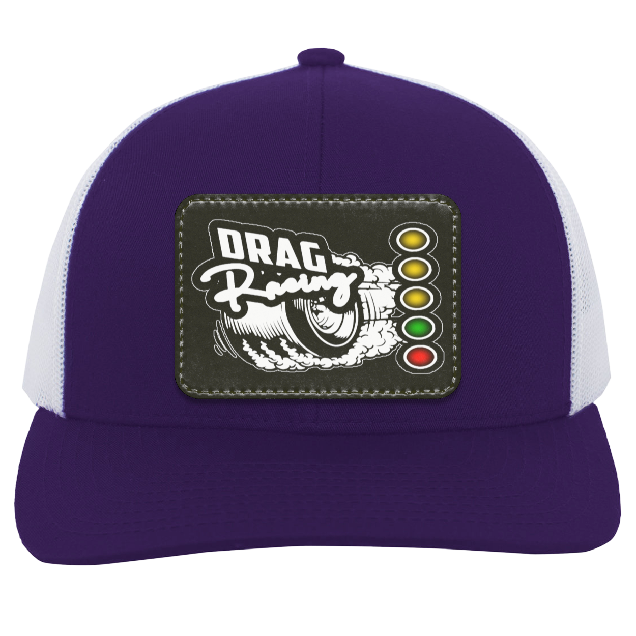 Drag Racing Trucker Patched Snap Back