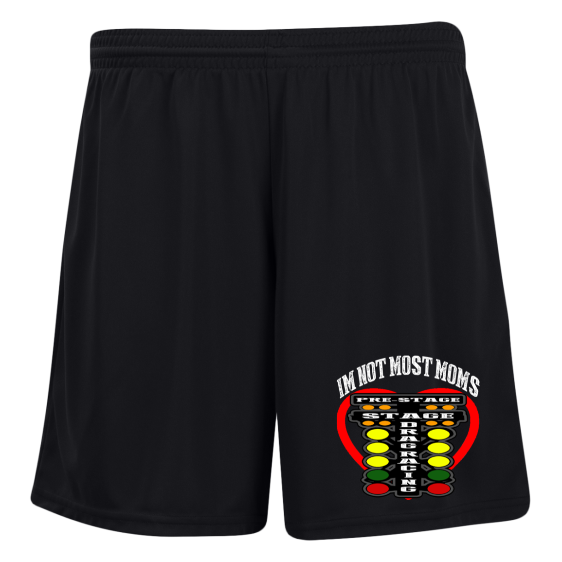 I'm Not Most Moms Drag Racing Ladies' Moisture-Wicking 7 inch Inseam Training Shorts