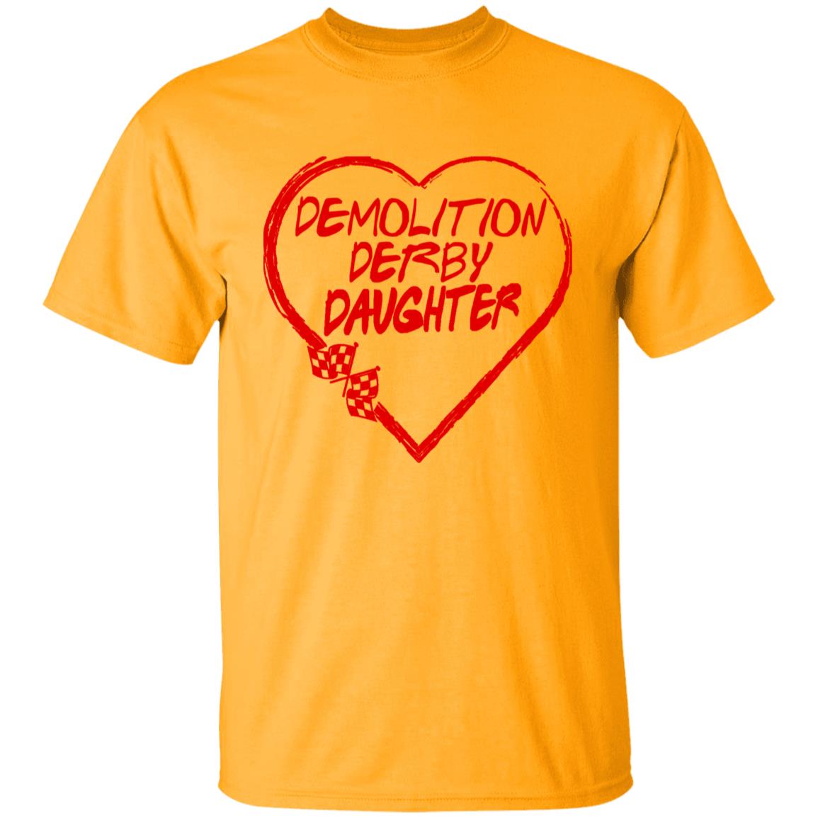 Demolition Derby Daughter Heart Youth 5.3 oz 100% Cotton T-Shirt
