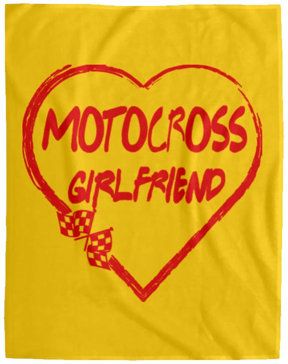 Motocross Girlfriend Heart Cozy Plush Fleece Blanket - 60x80