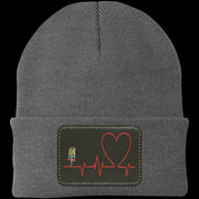 Drag Racing Heartbeat Patched Knit Cap