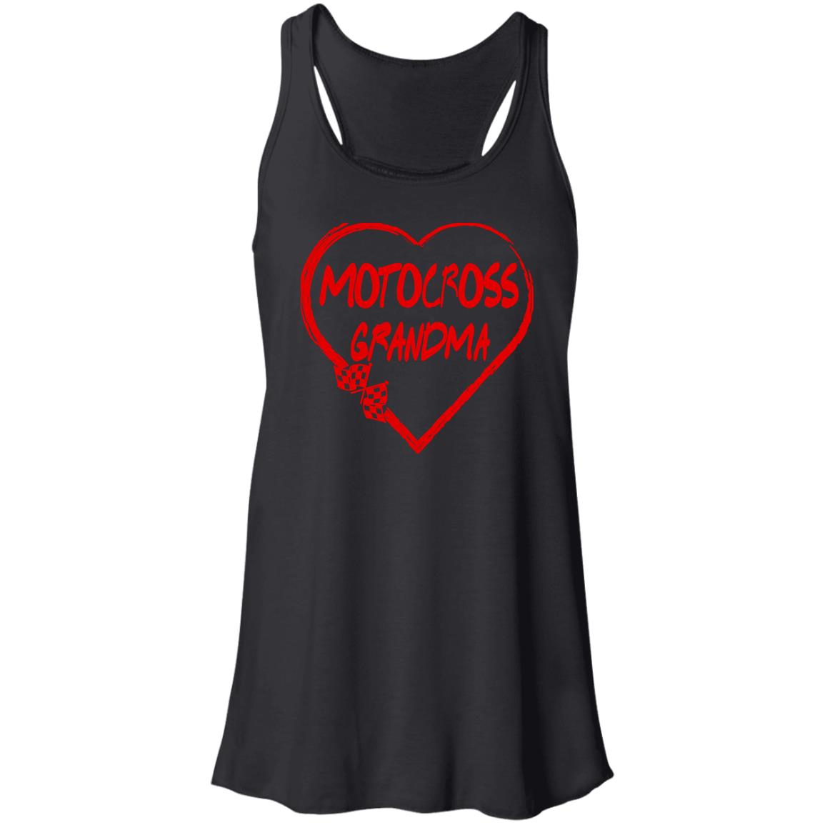 Motocross Grandma Heart Flowy Racerback Tank