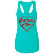 Drag Racing Mom Heart Ladies Ideal Racerback Tank