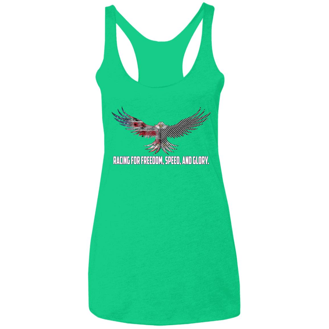 Racing For Freedom, Speed, And Glory Ladies' Triblend Racerback Tank