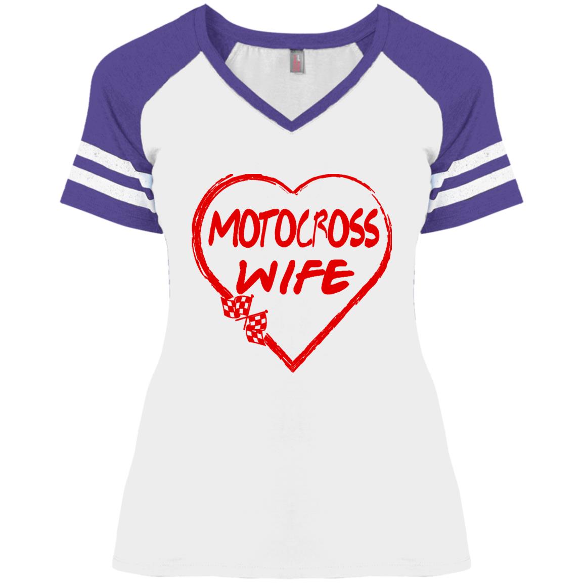 Motocross Wife Ladies' Game V-Neck T-Shirt