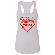 Drag Racing Mom Heart Ladies Ideal Racerback Tank