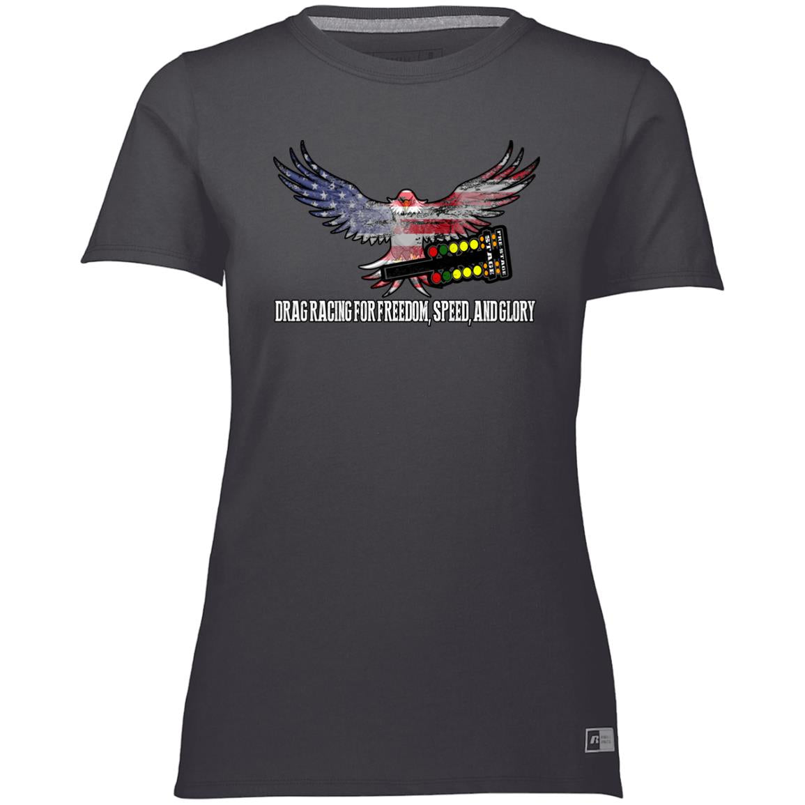 Drag Racing for Freedom, Speed, and Glory Ladies’ Essential Dri-Power Tee