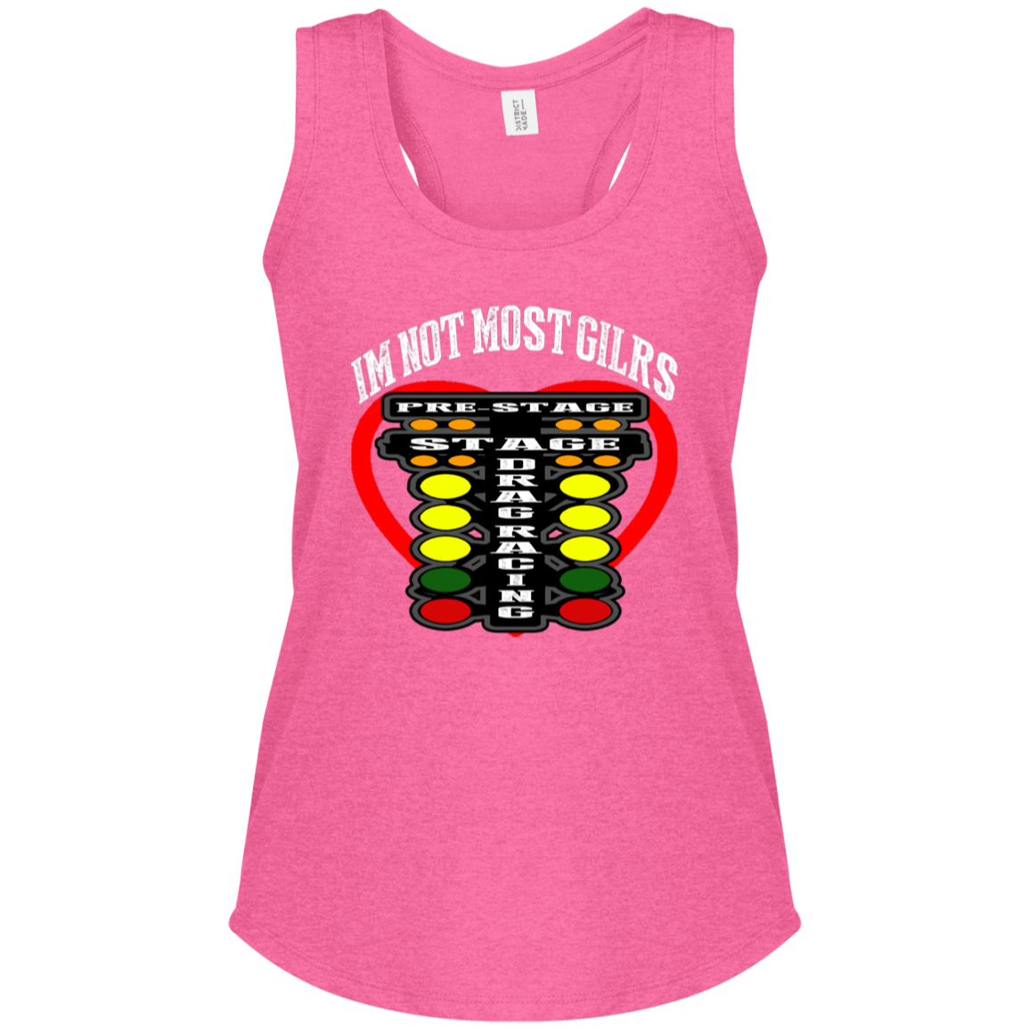 I'm Not Most Girls Drag Racing Women's Perfect Tri Racerback Tank