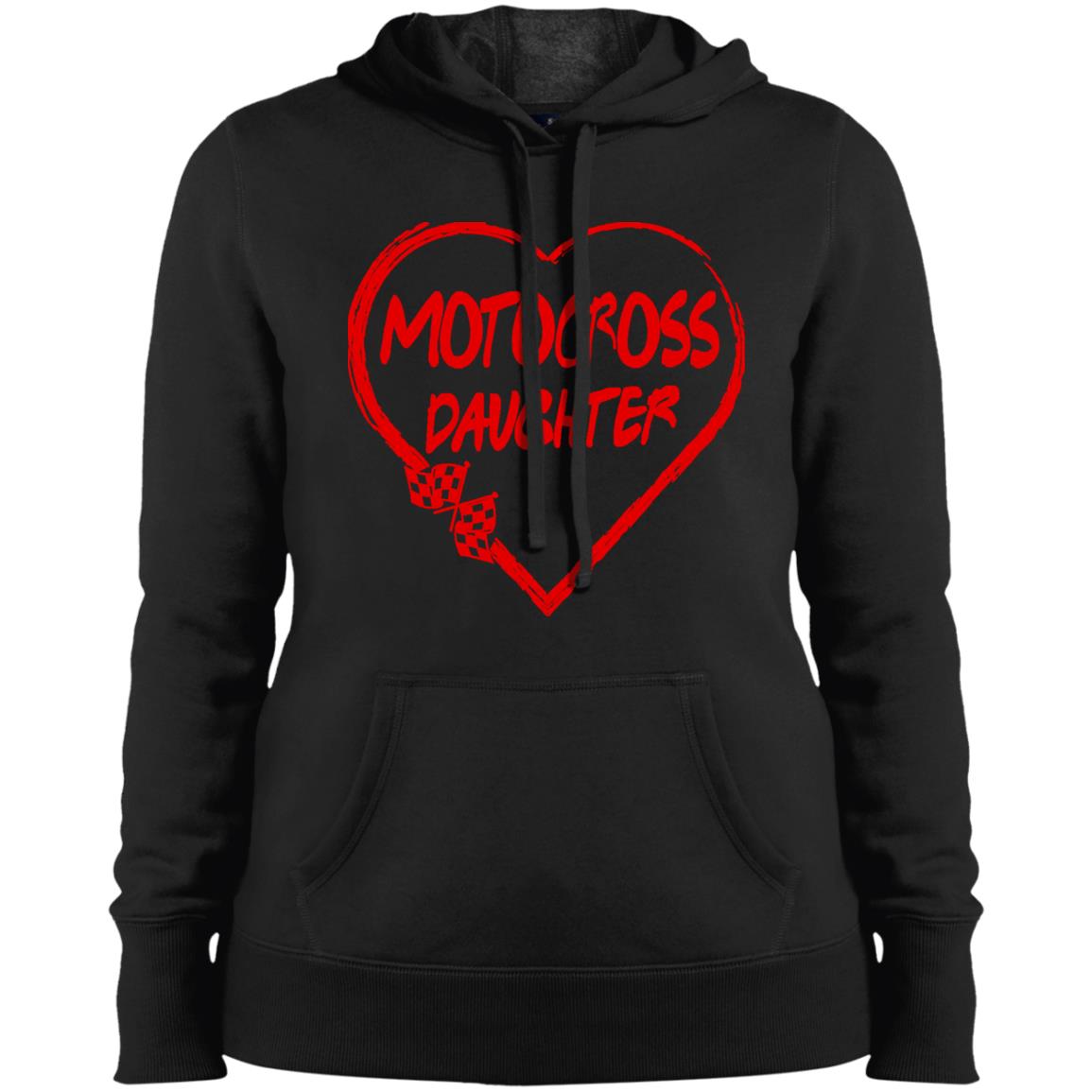Motocross Daughter Heart Ladies' Pullover Hooded Sweatshirt