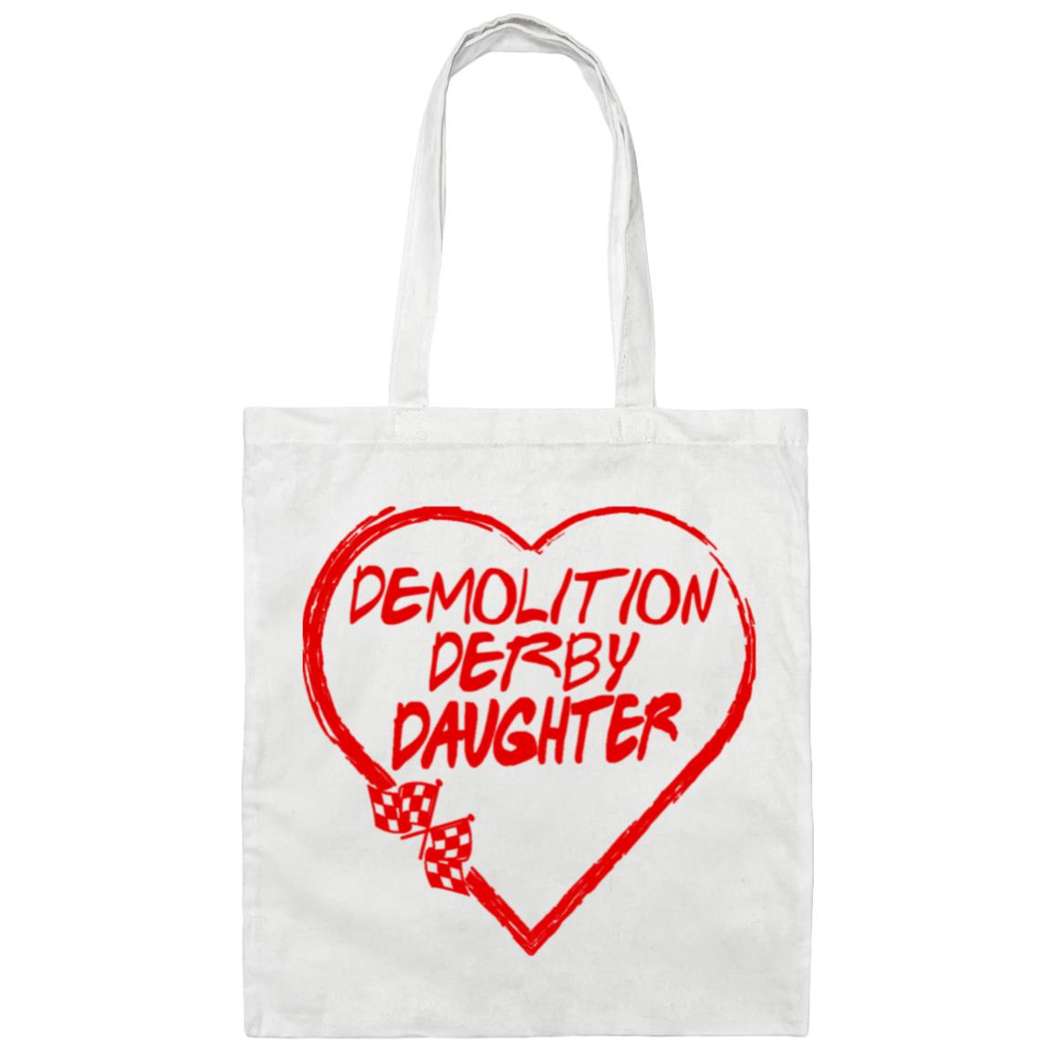 Demolition Derby Daughter Heart Canvas Tote Bag