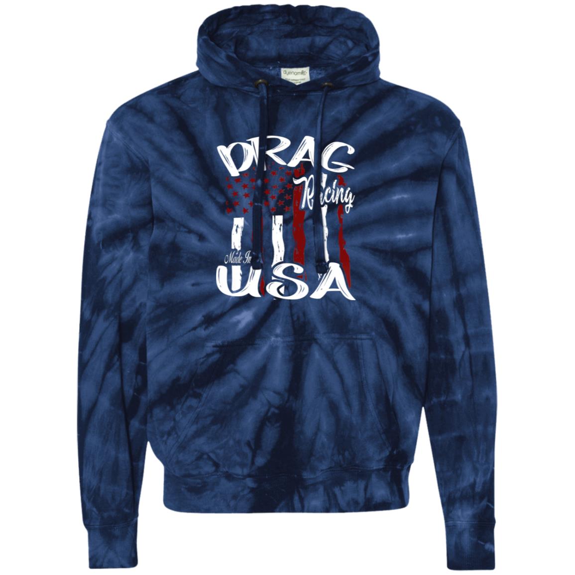 Drag Racing Made In USA Unisex Tie-Dyed Pullover Hoodie